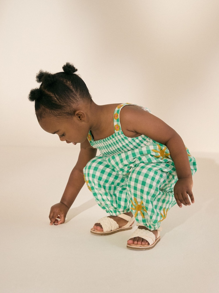 Green Gingham 100% Cotton Playsuit (3mths-7yrs) - Image 4 of 8