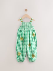 Green Gingham 100% Cotton Playsuit (3mths-7yrs) - Image 5 of 8