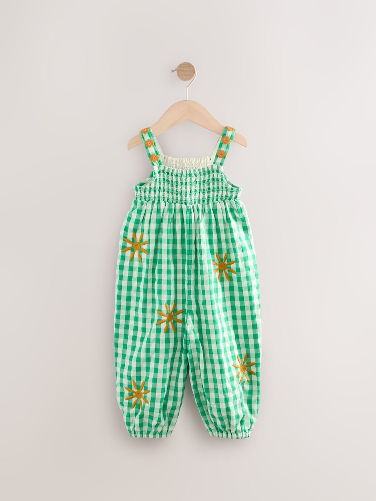 Green Gingham 100% Cotton Playsuit (3mths-7yrs) - Image 6 of 8