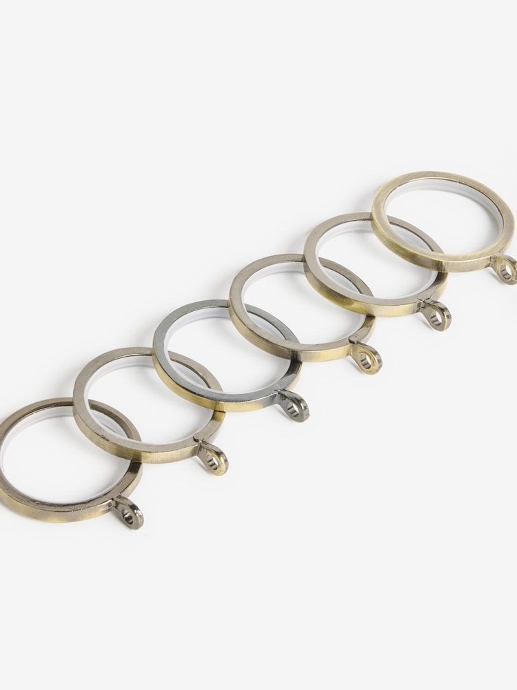 10 Pack Antique Brass 28mm Diameter Premium Silent Curtain Pole Rings - Image 2 of 3