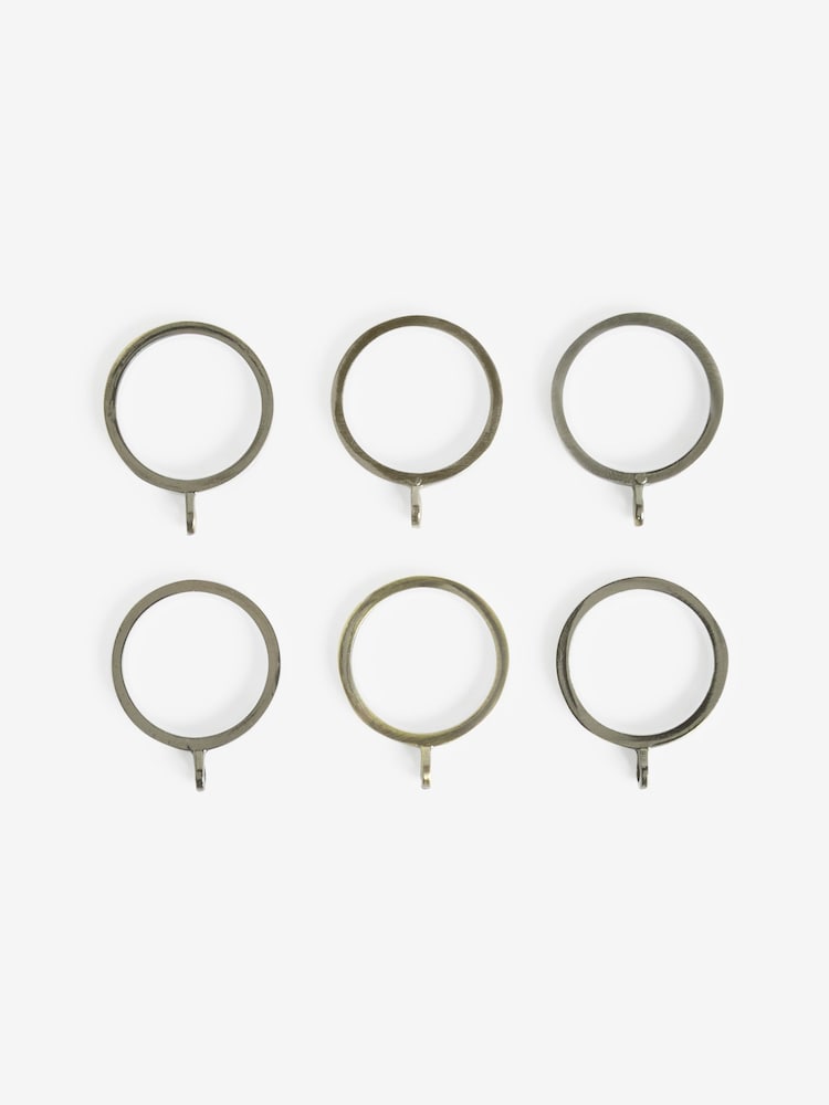 10 Pack Antique Brass 28mm Diameter Premium Silent Curtain Pole Rings - Image 3 of 3