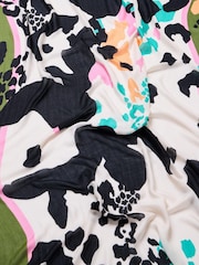 Oliver Bonas Khaki Green Floral Animal Lightweight Scarf - Image 2 of 4