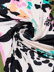Oliver Bonas Khaki Green Floral Animal Lightweight Scarf - Image 3 of 4