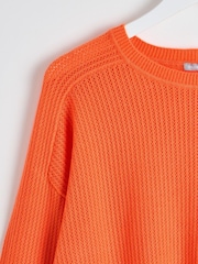 Oliver Bonas Orange Sparkle Trim Knitted Jumper - Image 3 of 6