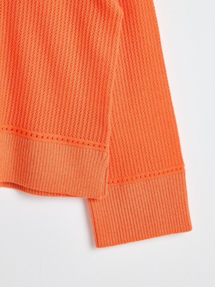 Oliver Bonas Orange Sparkle Trim Knitted Jumper - Image 6 of 6 Oliver Bonas Orange Sparkle Trim Knitted Jumper - Image 6 of 6