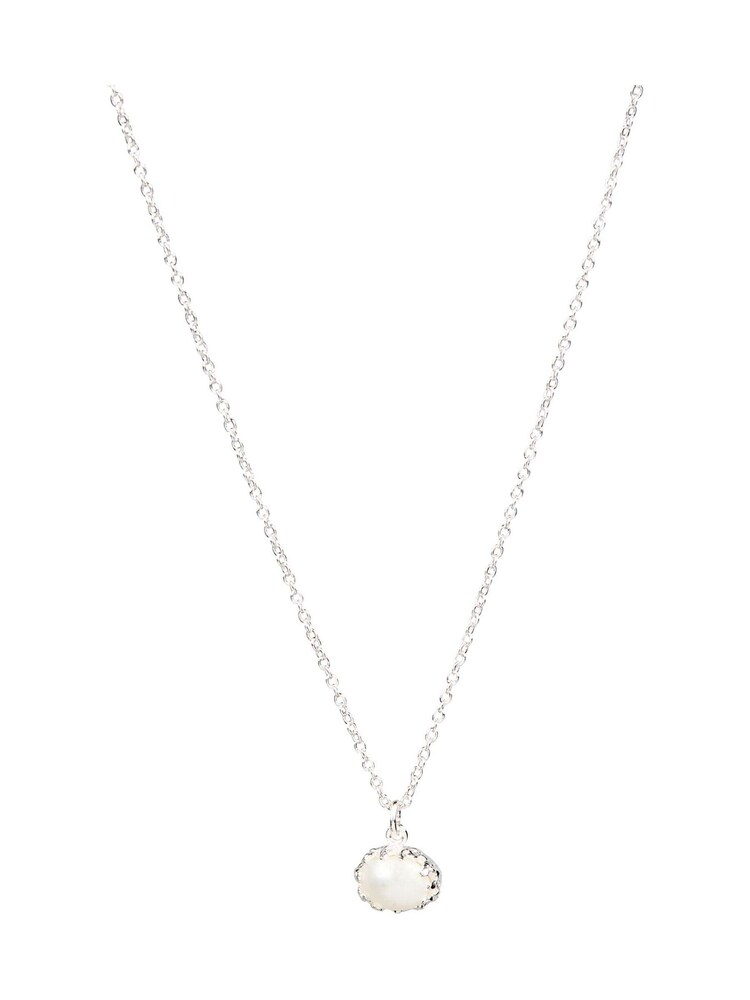 Oliver Bonas White Phoebe Pearl Long Pendant Necklace - Image 1 of 5