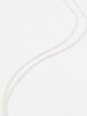 Oliver Bonas White Phoebe Pearl Long Pendant Necklace - Image 3 of 5