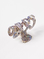 Oliver Bonas Brown Amita Shimmer Resin Wave Hair Claw Clip - Image 1 of 3