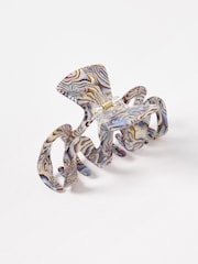 Oliver Bonas Brown Amita Shimmer Resin Wave Hair Claw Clip - Image 2 of 3