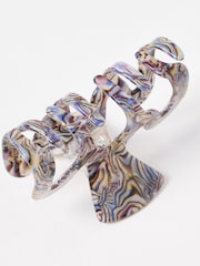 Oliver Bonas Brown Amita Shimmer Resin Wave Hair Claw Clip - Image 3 of 3