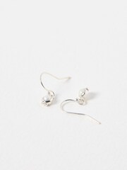 Oliver Bonas White Dorothy Pearl Silver Drop Earrings - Image 3 of 5