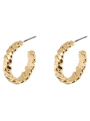 Oliver Bonas Gold Tone Dovie Twisted Hoop Earrings - Image 1 of 4