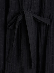 Oliver Bonas Black Textured Midi Dress - Image 5 of 6
