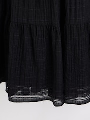 Oliver Bonas Black Textured Midi Dress - Image 6 of 6