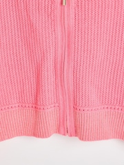 Oliver Bonas Pink V-Neck Zipped Knitted Cardigan - Slika 6 iz 6