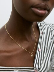 Oliver Bonas Black Ethel Square Labradorite Gold Plated Long Necklace - Image 4 of 4