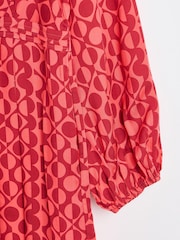 Oliver Bonas Pink Geometric Print Mini Dress - Image 4 of 6