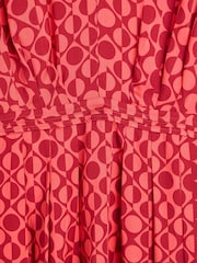 Oliver Bonas Pink Geometric Print Mini Dress - Image 5 of 6