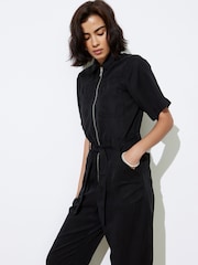 Oliver Bonas Black Zip Through Jumpsuit - Image 3 of 9