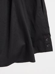 Oliver Bonas Black Pleated V-Neck 100% Cotton Blouse - Image 5 of 6