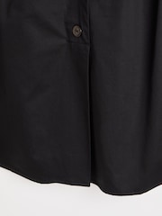 Oliver Bonas Black Pleated V-Neck 100% Cotton Blouse - Image 6 of 6