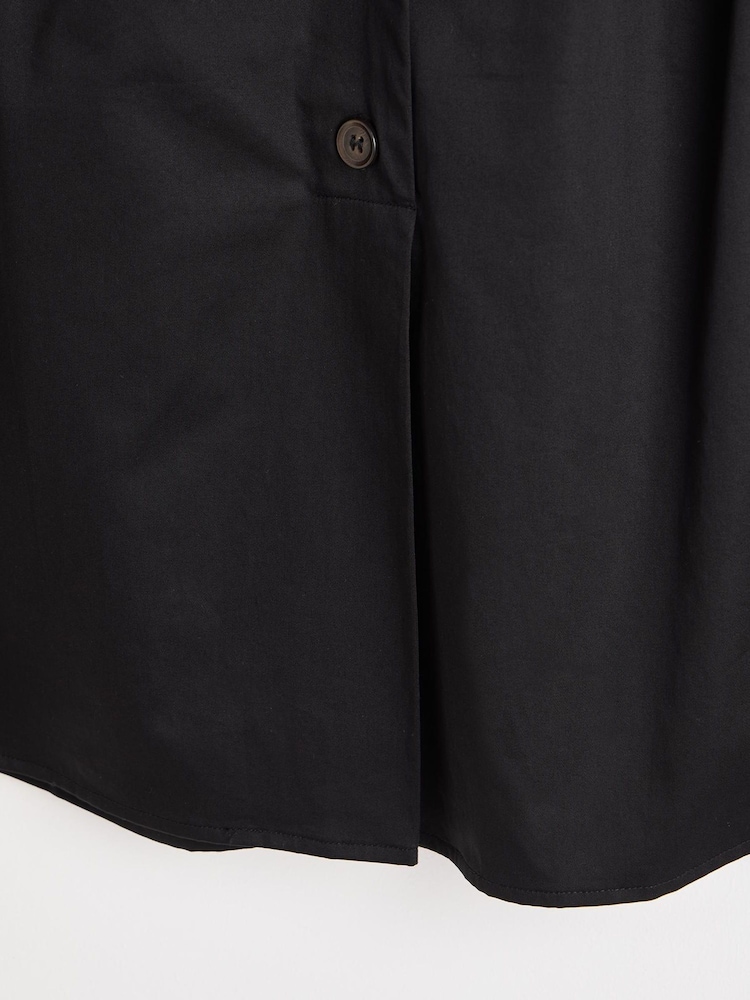 Oliver Bonas Black Pleated V-Neck 100% Cotton Blouse - Image 6 of 6 Oliver Bonas Black Pleated V-Neck 100% Cotton Blouse - Image 6 of 6