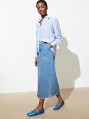 Oliver Bonas Blue Stripe Shirt - Image 3 of 8