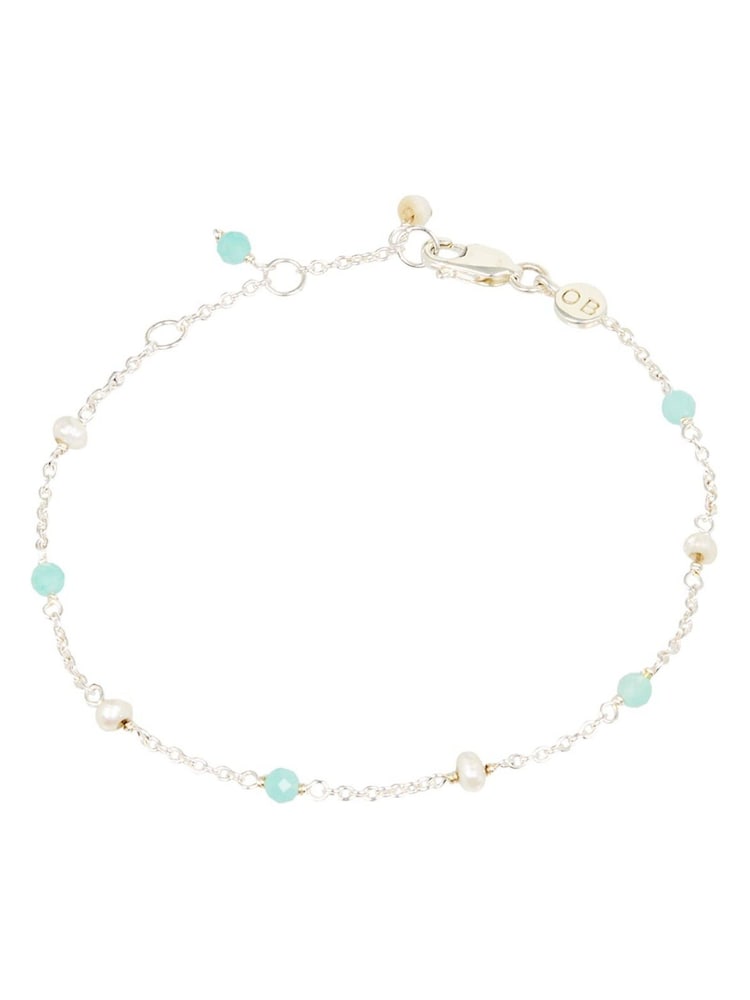 Oliver Bonas Silver Sabrina Amazonite & Pearl Beaded Chain Bracelet - Image 1 of 5 Oliver Bonas Silver Sabrina Amazonite & Pearl Beaded Chain Bracelet - Image 1 of 5