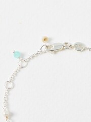 Oliver Bonas Silver Sabrina Amazonite & Pearl Beaded Chain Bracelet - Image 4 of 5