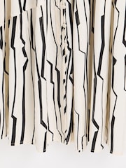 Oliver Bonas White Sicilian Stripe Ruched Midi Dress - Image 6 of 6