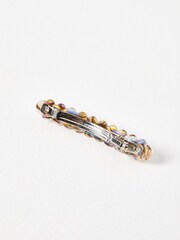 Oliver Bonas Black Cassy Resin Stone and Faux Pearl Barrette Hair Clip - Image 2 of 3