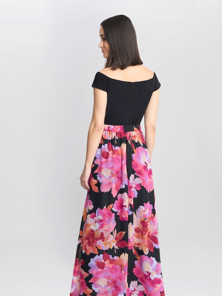 Gina Bacconi Ruth Printed (obleka) dolga; do gležnjev; do tal črna obleka With Jersey Bodice - Slika 2 iz 4 Gina Bacconi Ruth Printed (obleka) dolga; do gležnjev; do tal črna obleka With Jersey Bodice - Slika 2 iz 4