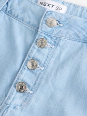 Denim Bleach Wash 100% Cotton Butt Shorts - Image 2 of 4