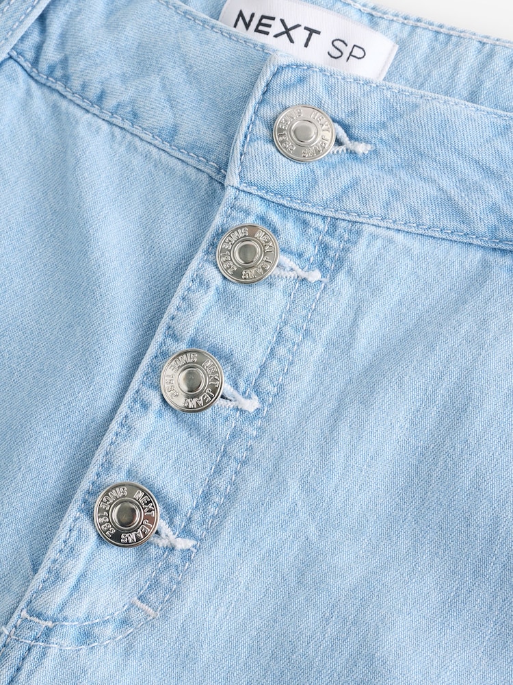 Denim Bleach Wash 100% Cotton Butt Shorts - Image 2 of 4