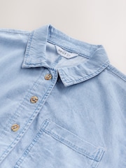 Denim Lightwash Light Wash Denim 100% Cotton Playsuit - Image 2 of 3