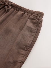 Brown Pull-On Shorts With Linen - Image 3 of 3