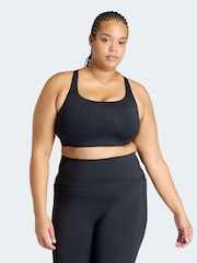 adidas Optime Workout 3-Stripes Medium Support Bra (Plus Size) - תמונה 1 מתוך 6