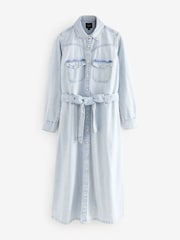 Bleach Fuller Bust Western Midi Denim Shirt Dress - Image 1 of 3