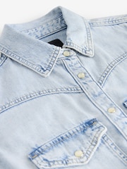Bleach Fuller Bust Western Midi Denim Shirt Dress - Image 2 of 3