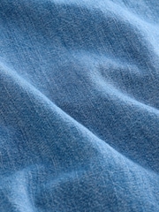 Mid Blue Denim Denim Wide Leg Cropped 100% Cotton Jeans - Image 2 of 3