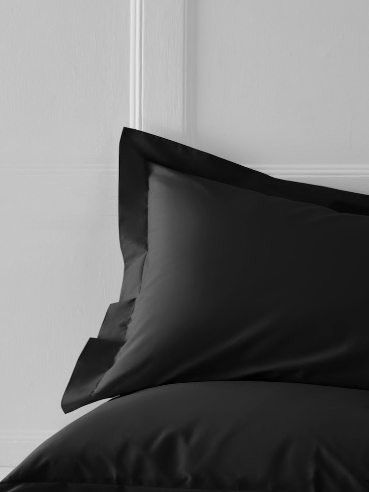 Set of 2 Black Cotton Rich Pillowcases - Image 1 of 4 Set of 2 Black Cotton Rich Pillowcases - Image 1 of 4