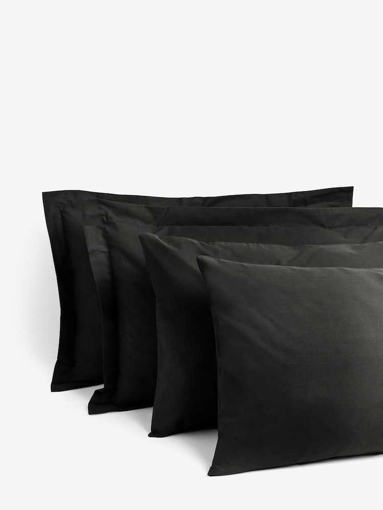 Set of 2 Black Cotton Rich Pillowcases - Image 2 of 4 Set of 2 Black Cotton Rich Pillowcases - Image 2 of 4