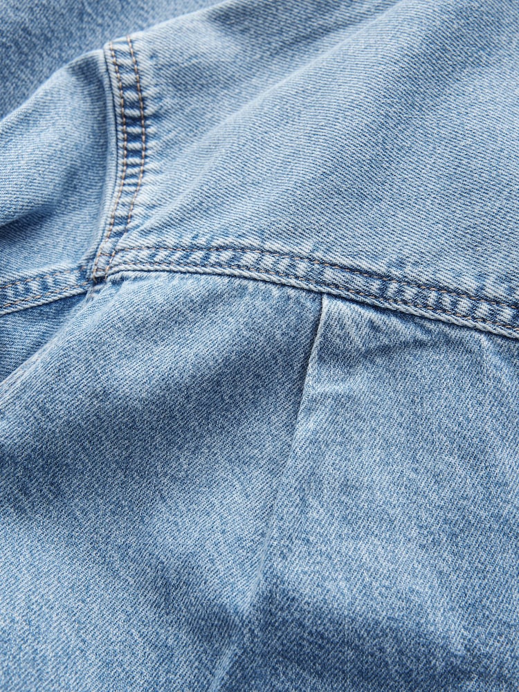 Azul medio - Vestido camisero de denim a media pierna - Imagen 11 de 11 Azul medio - Vestido camisero de denim a media pierna - Imagen 11 de 11