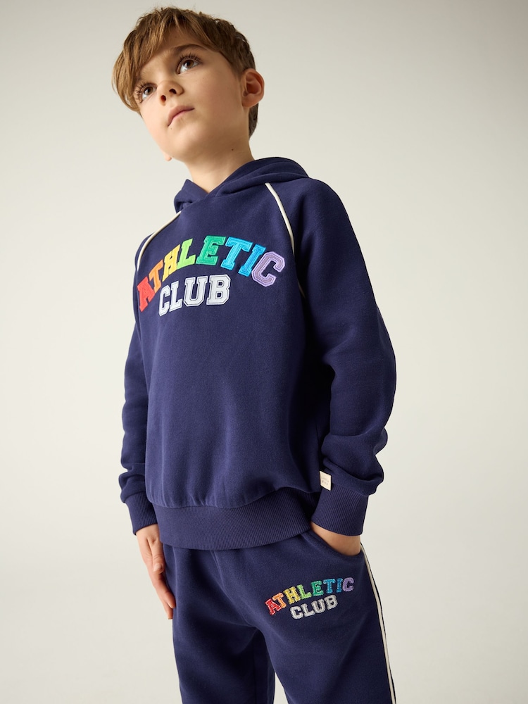 Little Bird by Jools Oliver Navy Rainbow Club Hoodie and Joggers Set - Image 1 of 1