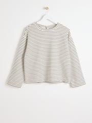 Oliver Bonas Black Stripe Wide Sleeve Sweatshirt - Image 4 of 8