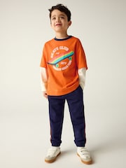 Little Bird by Jools Oliver Orange Rainbow Skate Club Long Sleeve T-Shirt and Joggers Set - Image 2 of 8