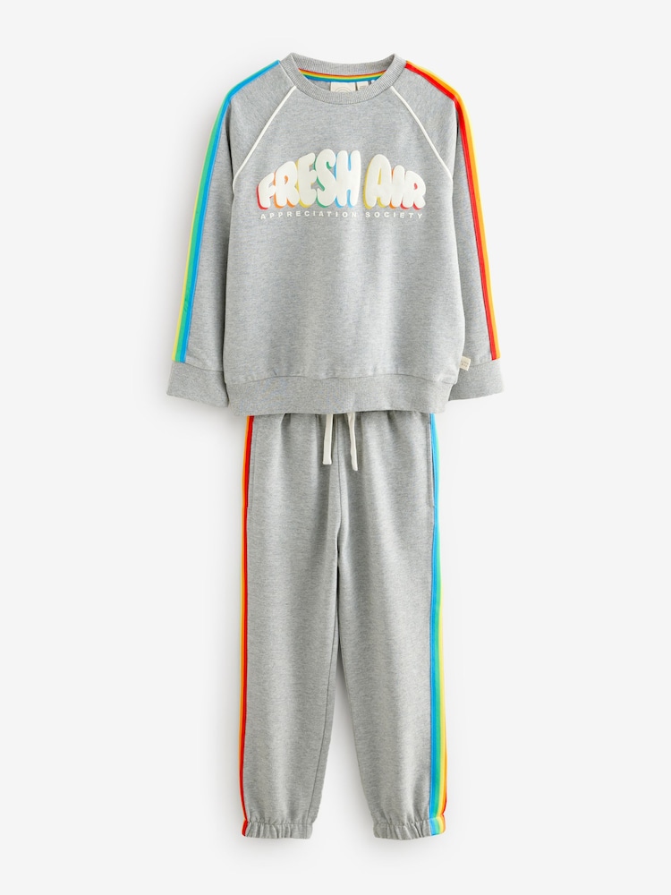 Little Bird by Jools Oliver Grey Sweatshirt and Joggers Set - Image 6 of 7