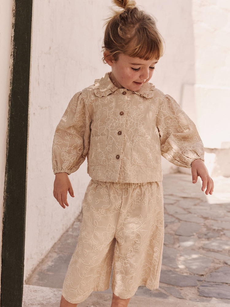 Stone Embroidered Shacket and Trousers Set (3mths-7yrs) - Image 1 of 4