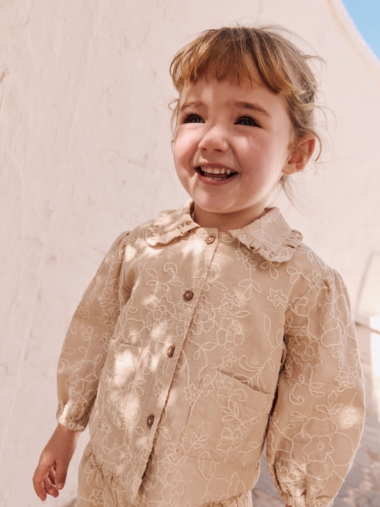 Stone Embroidered Shacket and Trousers Set (3mths-7yrs) - Image 2 of 4 Stone Embroidered Shacket and Trousers Set (3mths-7yrs) - Image 2 of 4