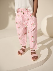Pink Strawberry Print Pull On Trousers (3mths-7yrs) - Image 1 of 7